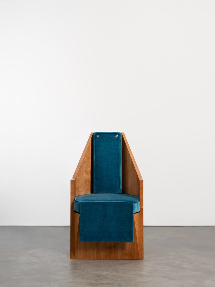 Courtesy of Friedman Benda and formafantasma Photography by Marco Cappelletti Formafantasma Andrea Trimarchi [Italian, b. 1983] and Simone Farresin [Italian, b. 1980] Chair, 2024 Cherry wood, upholstery  TBD39 1/4 x 20 3/4 x 22 3/4 inches100 x 53 x 58cm Edition of 8